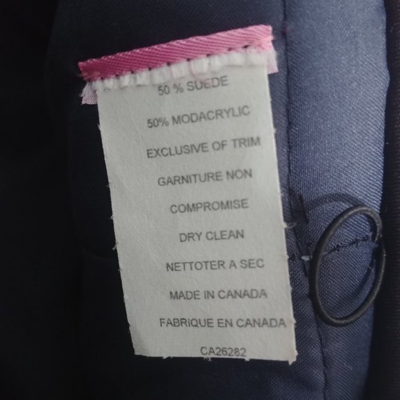 Blue suede and faux fur winter hat - Picture 9 of 12